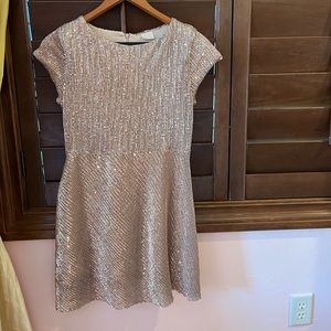 Zara girls gold party dress